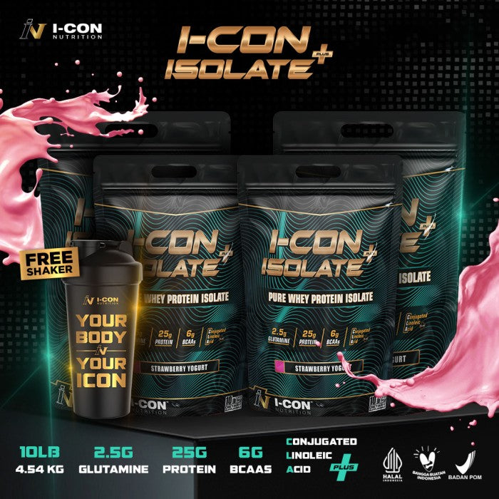 Paket 4 Icon Nutrition Whey Isolate Plus 10 lbs | Nutrisi Fitness - Coklat