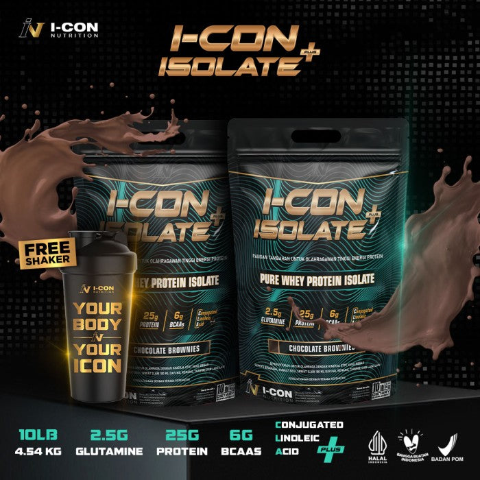 Paket 2 Icon Nutrition Whey Isolate Plus 10 lbs | Nutrisi Fitness - Coklat