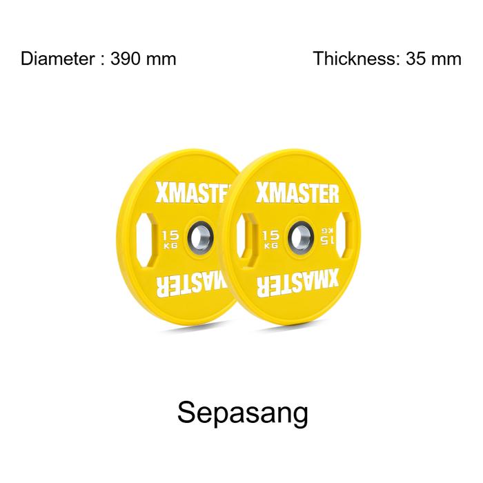 XMASTER CPU Grip Plates 5-20kg Alat Angkat Beban Fitness Gym Rumah CrossFit Training Powerlifting Dengan Pegangan Ergonomis - 5kg Pair