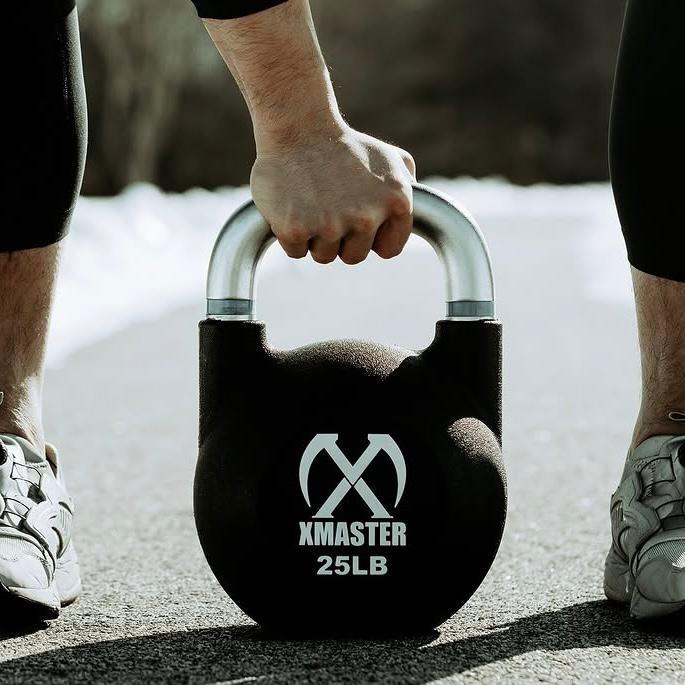 XMASTER Kettlebell Urethane CPU 4-32kg - Pegangan Nyaman Anti-Slip Ergonomis untuk CrossFit & Powerlifting di Rumah Gym - 4kg