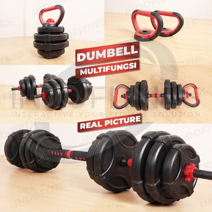 BODYMASTER Premium Adjustable Dumbell 40kg 8in1 A014 Barbel Gym Fitnes - Dumbell 8in1, BELUM ONGKIR