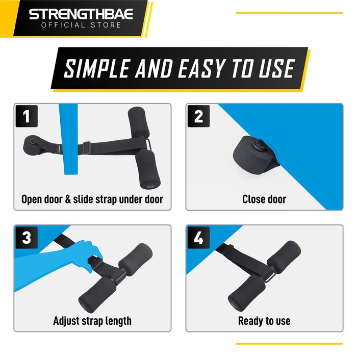 Sit Up & Hamstring Curl & Sissy Squat Strap STRENGTHBAE Nordic Abs Gym