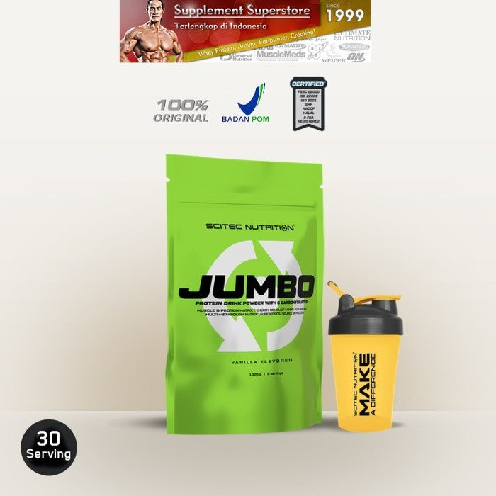 Scitec Nutrition - JUMBO 1320 GAINER (1,32kg) - Vanila, Tanpa Bonus