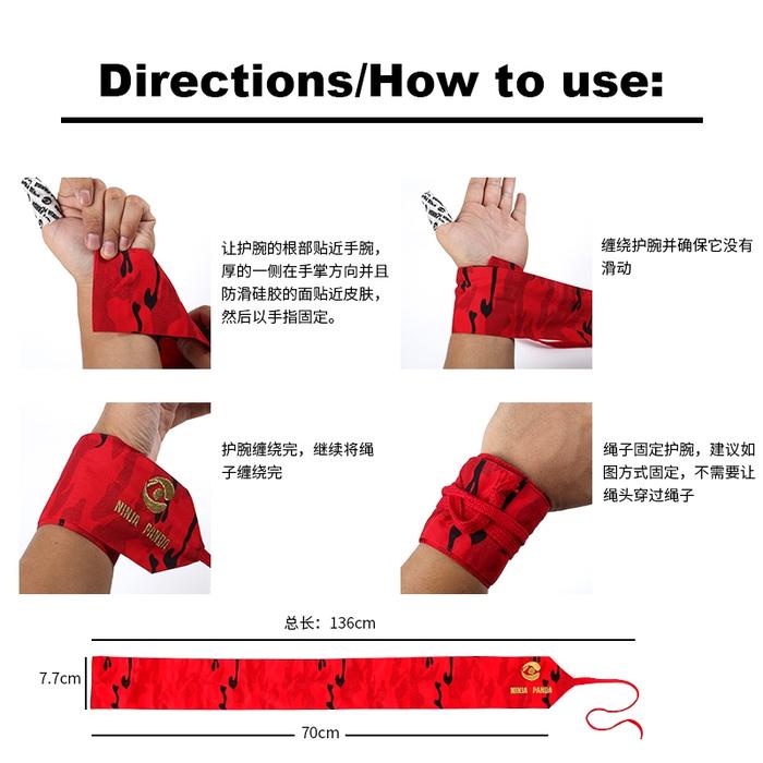 NINJA PANDA CrossFit Weightlifting Wrist Wrap Gym Fitness Gymnastics Bodybuilding Powerlifting - Grey