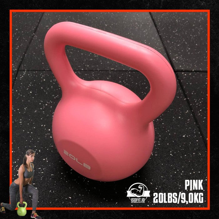 KettleBell 20-LBS / Ketel Bel / Kettle Bell / Alat Angkat Beban / Alat Squat Fitness Rumah bahan PVC Vinyl Halus