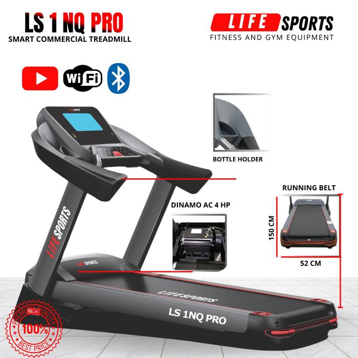New SMART COMMERCIAL TREADMILL LS 1 NQ PRO + WIFI AC power treadmill elektrik komersial lifesports