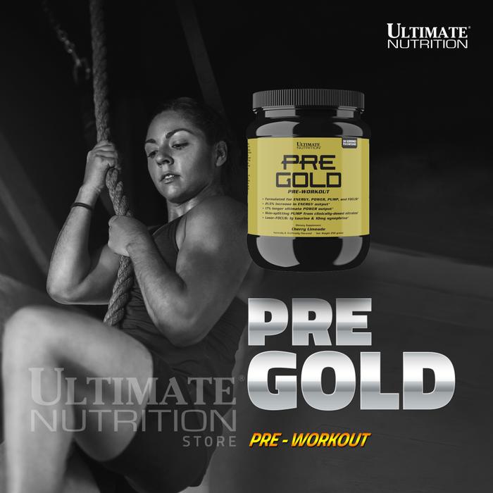 Ultimate Nutrition PreGOLD  suplemen fitness / suplemen gym / suplemen protein - Blue Raspberry, 250 gr