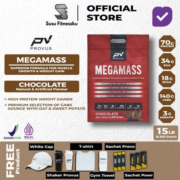 Provus Mega Mass 15 lb - 30 Serving Weight Gainer - Coklat, CRE+SHAKER600ML