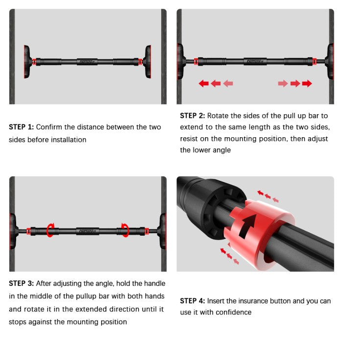 OneTwoFit Pull up bar alat olahraga Fitness Gym（No need to punch）
