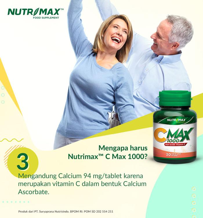 Nutrimax C Max 1000 - Vitamin Vit C Imunitas Daya Tahan Tubuh Antioksidan Kesehatan Kulit Acid