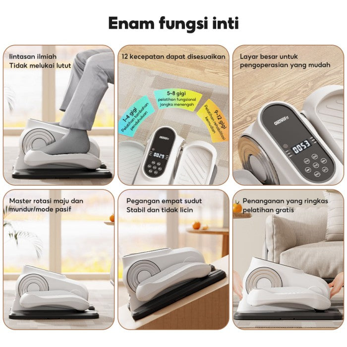 OneTwoFit Mini Exercise Bike Mini Stepper Exercise Bike Sepeda Statis Terapi Portable - Putih