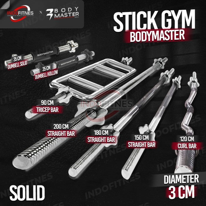 BODYMASTER Stick Gym 2,5CM Barbell Olympic Curl Fitnes Dumbell Bar 3CM - SOLID 35/2,5CM, KARGO/BLM ONGKR