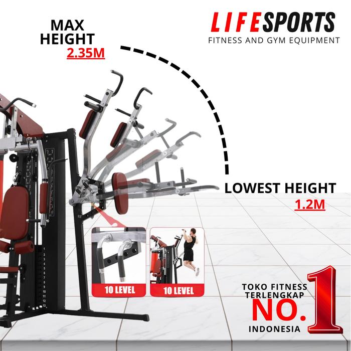 Promo Alat fitness Homegym 3 sisi lifesports plus bench Ls 1601 Multigym Home