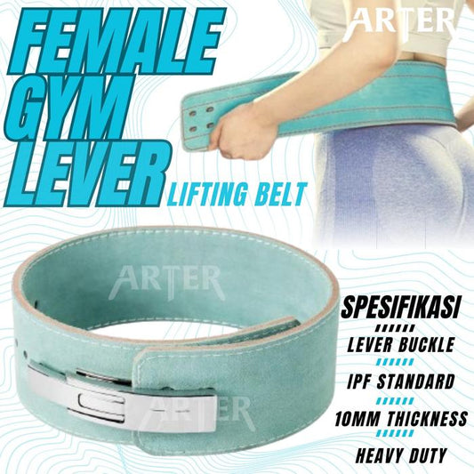 ARTER Gym Lever Belt Buckle Sabuk Wanita Female Lifting 10mm TEAL - S