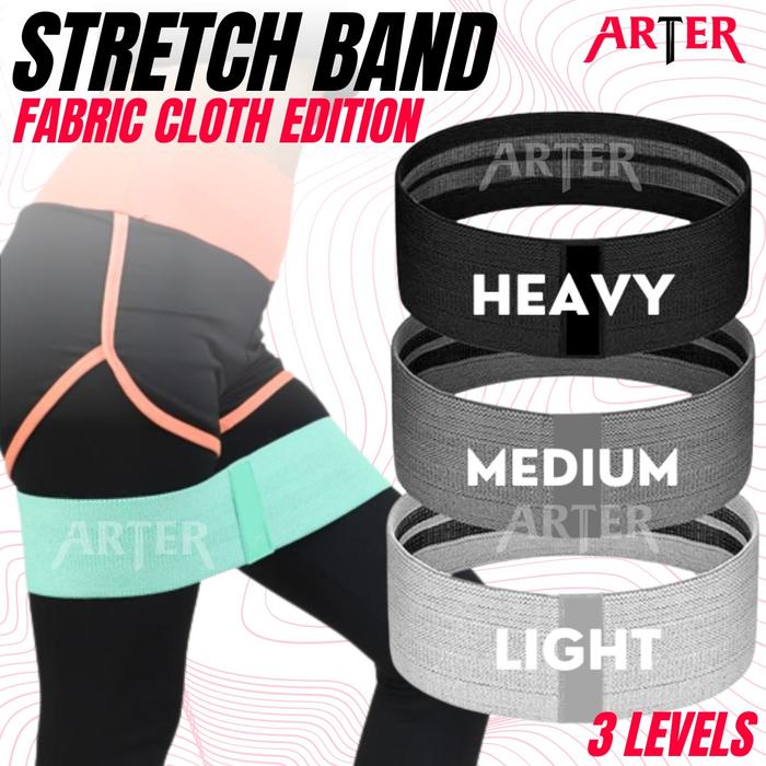 ARTER HIP RESISTANCE BAND YOGA PILATES HIP BAND BOOTY BAND SQUAT GYM - Black - Heavy