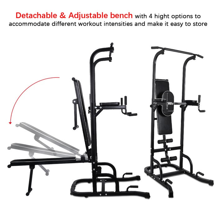 OneTwoFit Multi-Function Power Tower Pull Up Bar Chin Up Hanging Bar