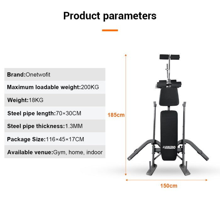 Onetwofit Bench pres besa Multi fungsi Berat Bangku alat olahraga
