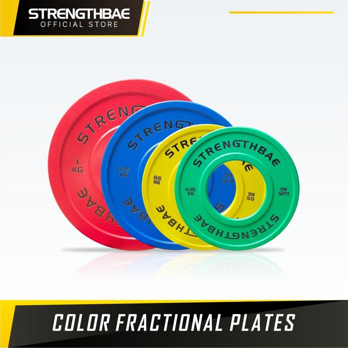 Color Fractional Micro Plates STRENGTHBAE Change Plate Plat Beban 0,25 0,5 0,75 1 kg 0,25kg 0,5kg 0,75kg 1kg Barbell Gym - 0,25kg Pair