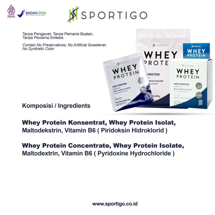 SPORTIGO Whey Protein Isolate Concentrate Pure Sachet 35g - 30 Sachet