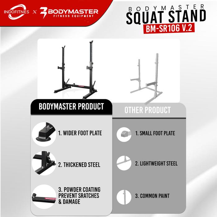 BODYMASTER Squat Stand BM-106 Tiang Rak Barbel Bench Press Power Rack