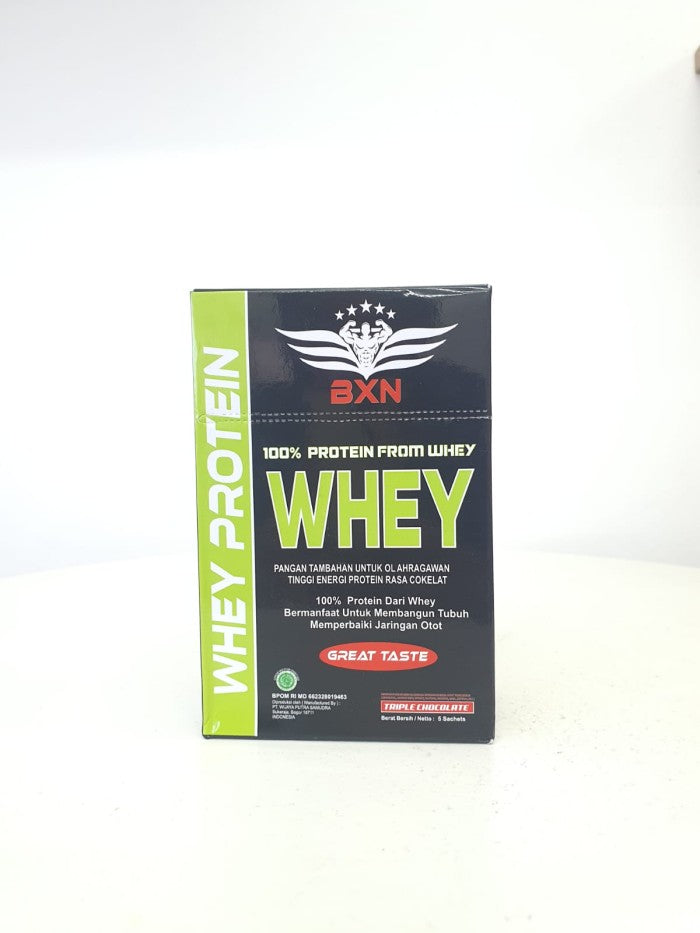 BXN Whey 5 Sachet Whey Protein 1 box isi : 5 Sachet Whey Protein