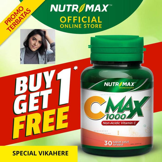 (Eksklusif Vikahere)Buy 1 Get 1  Nutrimax CMax 1000 mg  Kesehatan Kulit Gigi Imunitas Daya Tahab Tubuh - 30 Tablet