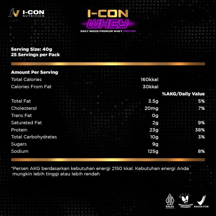 Icon Whey Protein Terbaik - Post Workout Nutrition - Tanpa Shaker