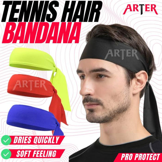 ARTER Tenis Bandana Headband Tennis Sport Hairbands Olahraga Gym Yoga - Hitam