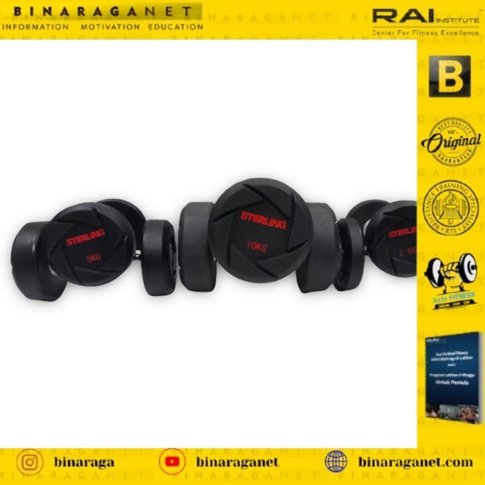 DUMBBELL RUBBER SET STERLING PRO 25 KG