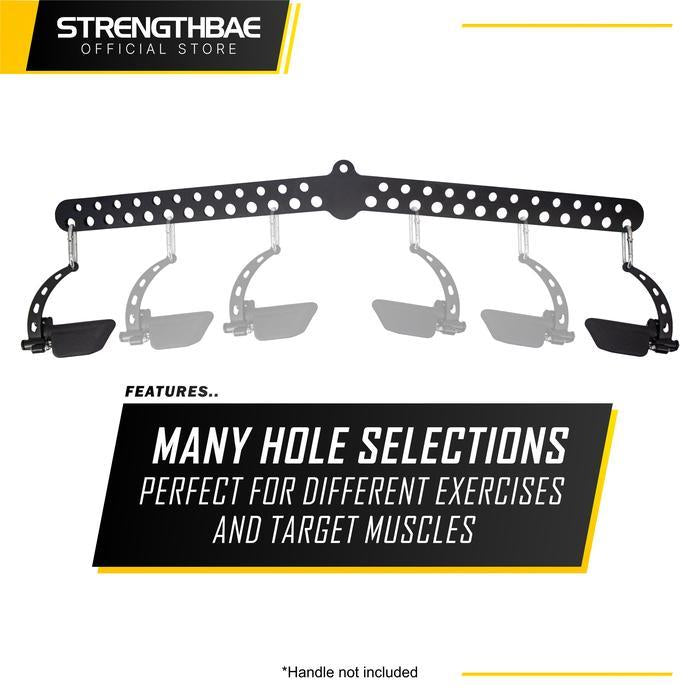 Adjustable Pulldown and Row Bar STRENGTHBAE Pull Down Cable Row Attachment Back Machine Functional Trainer D-Handle