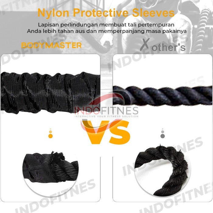 BODYMASTER Premium Battle Rope 9M - 9 M Tali Battling Ropes Gym