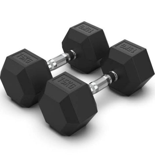 Dumbbell Rubber Hexagonal 2×15kg