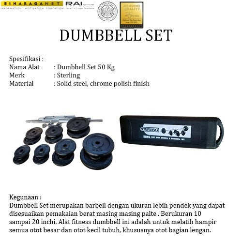 BINARAGANET Dumbbell Barbell Set Sterling 50kg