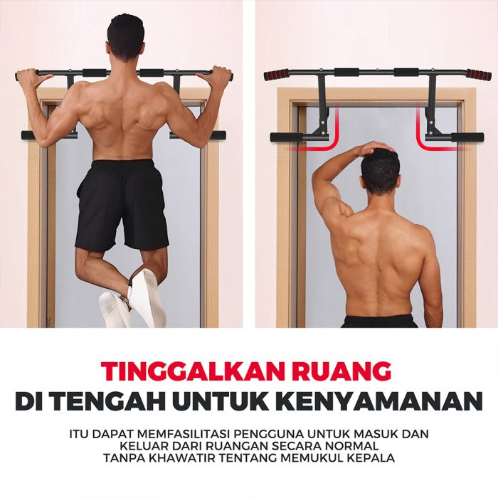 OneTwoFit Doorway alat Pull Up Bar Door Adjustable Width Elevated alat olahraga Fitness Gym