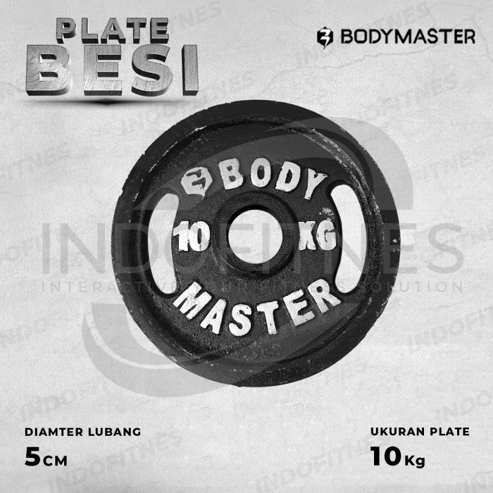 BODYMASTER [10KG] Plate Dumbell Beban Besi Barbell Dambel Dumbel - 3CM, TOPED