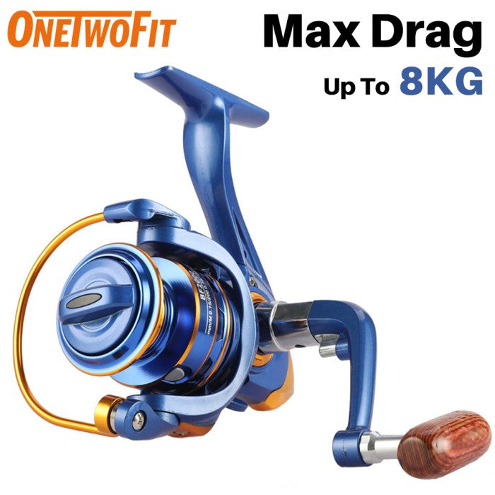 OneTwoFit Reel Pancing Metal BF Series Max Drag 8KG Spinning Fishing