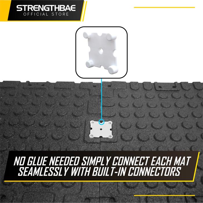 Rubber Mat Gym Flooring Wood Texture STRENGTHBAE Karpet Lantai Corak Kayu Fitness Floor Wooden Pattern Heavy Duty Commercial - Natural Maple PVC