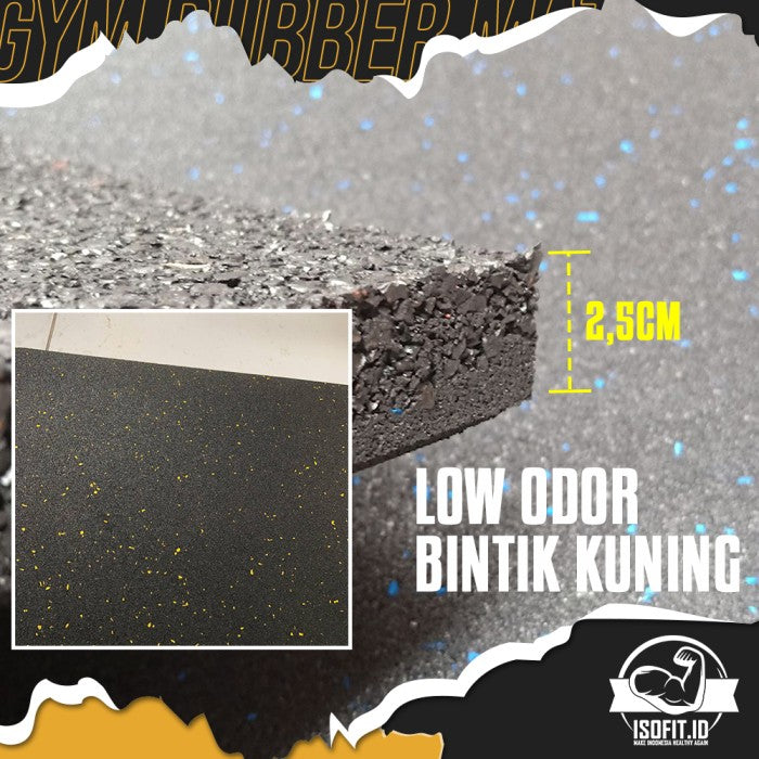 Gym Rubber Floor Mat / Karpet Lantai Karet Tempat Fitness - 1,5CM BIRU