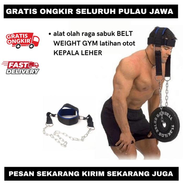 F505 alat olah raga sabuk BELT WEIGHT GYM latihan otot KEPALA LEHER
