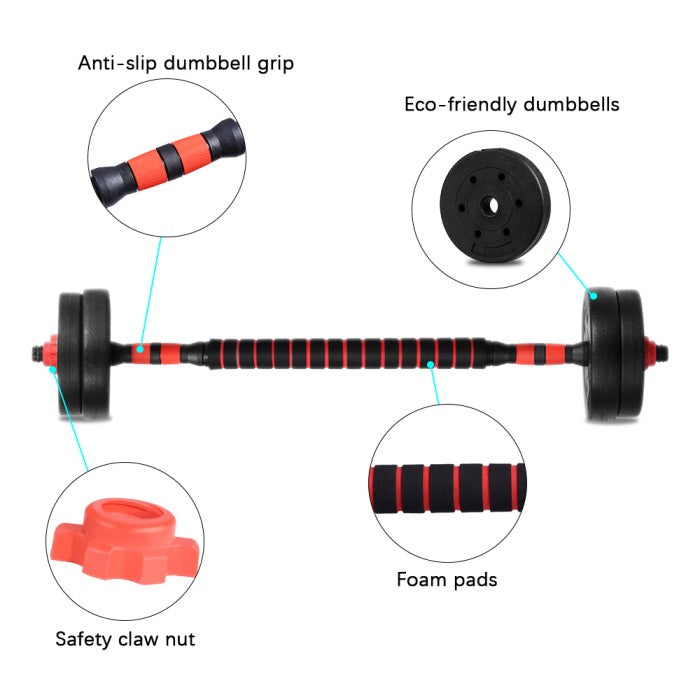 OneTwoFit Dumbbell set 20KG Barbel set Dumbel