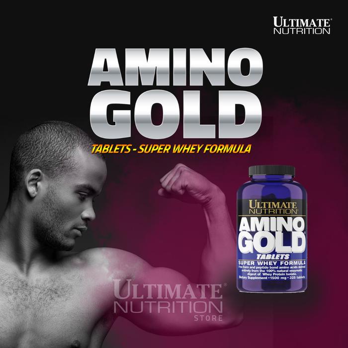 Ultimate Nutrition Amino Gold/1500mg suplemen fitness / 100% whey isolate / suplemen gym / suplemen protein / massa otot - 250 Tabs