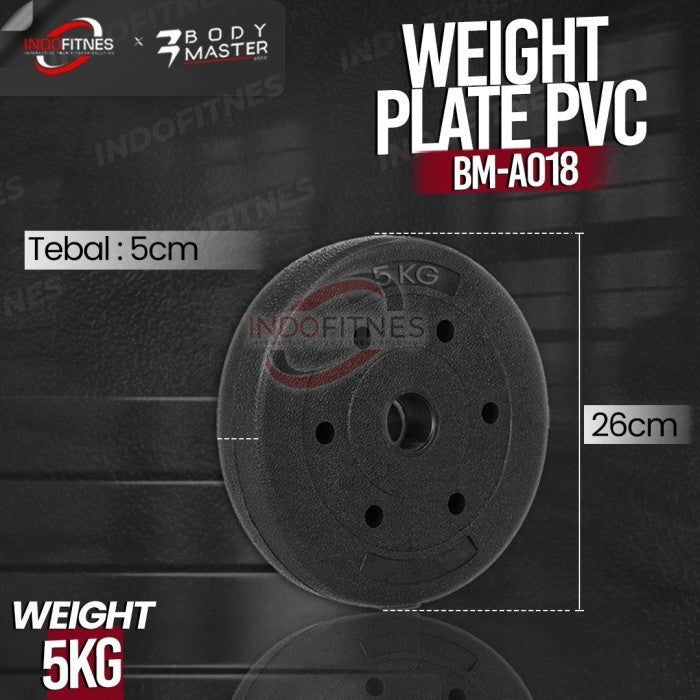 BODYMASTER Plate beban PVC A018 Barbell Piringan Beban Dumbell Rubber - 2,5KG, BELUM ONGKIR