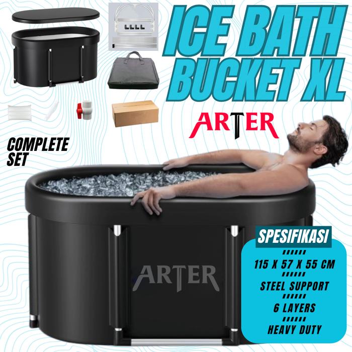ARTER Ice Bath XL 115 x 57 x 55cm Portable Body Tub Terapi Es & Penyembuhan Otot Rendam Badan Es Ice Tub Theraphy Inflammatory Prevention Inflamasi