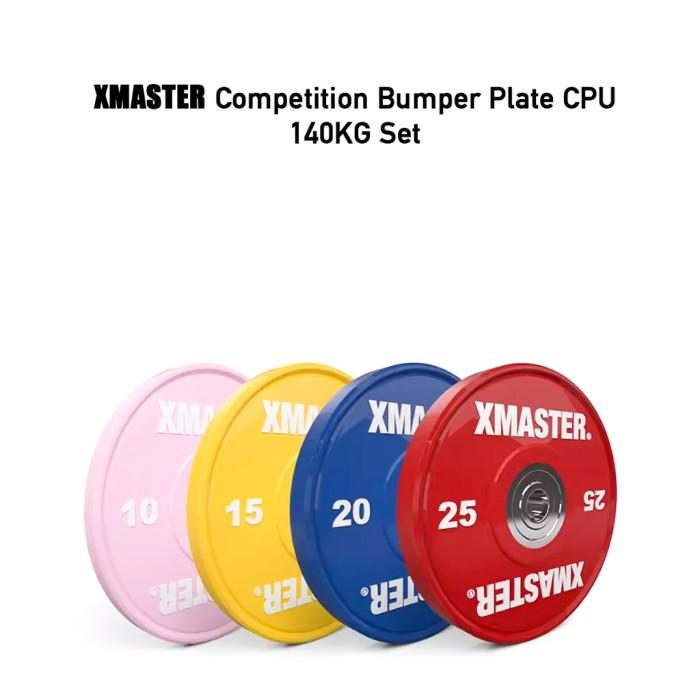 XMASTER Set Bumper Plate CPU 140-150KG Standar IWF IPF CrossFit Powerlifting ROGUE ELEIKO Bahan Bumper & Steel untuk Gym dan Studio Fitness 140KG Set - Steel Ch 150KG