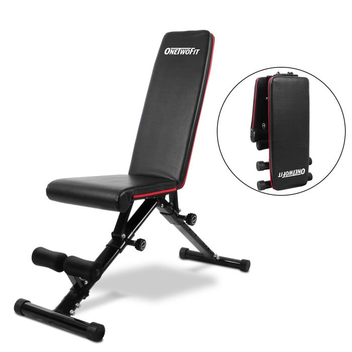 OneTwoFit Adjustable Folding Fitness Bench Dumbbell Weight Bench