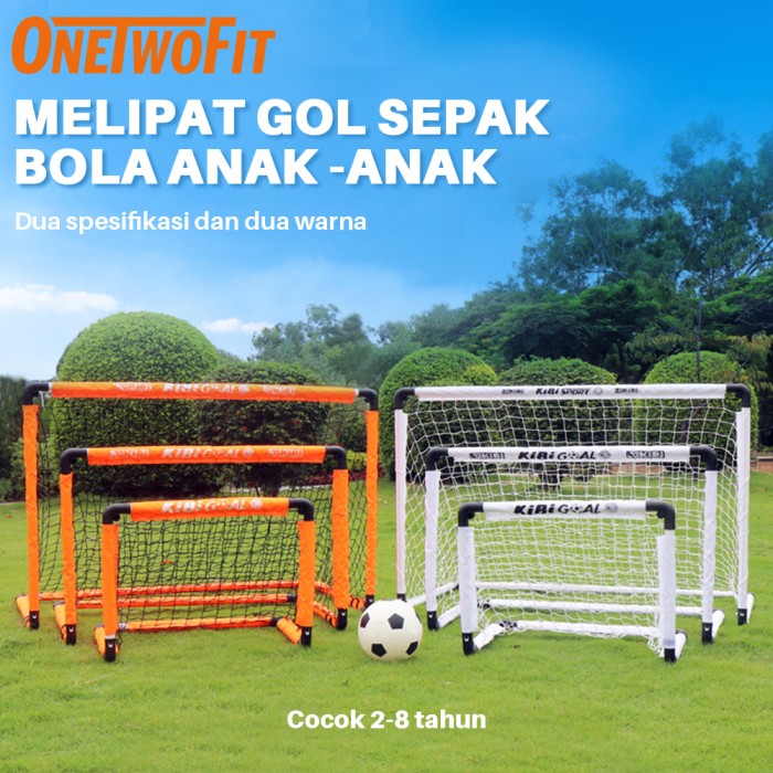 OneTwoFit Gawang sepak bola anak-anak lipat portabel Foot Ball Sport - white 60