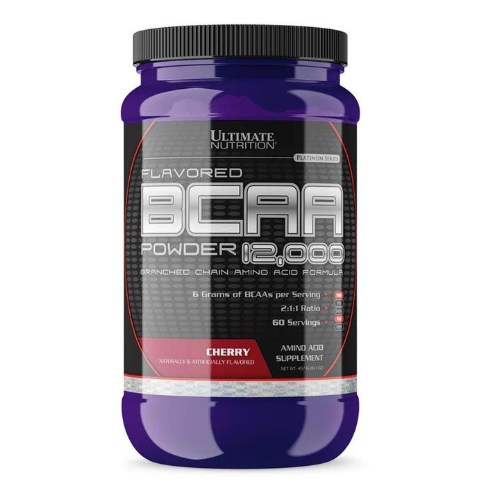 Ultimate Nutrition Flavored BCAA 12,000 suplemen fitness / suplemen gym / suplemen protein penambah massa otot - Fruit Punch, 475 gr
