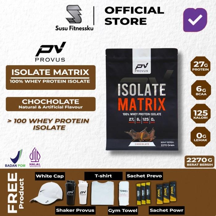 Provus Isolate Matrix (100% Whey Protein Isolate) 5Lb - Coklat, Shaker Hitam
