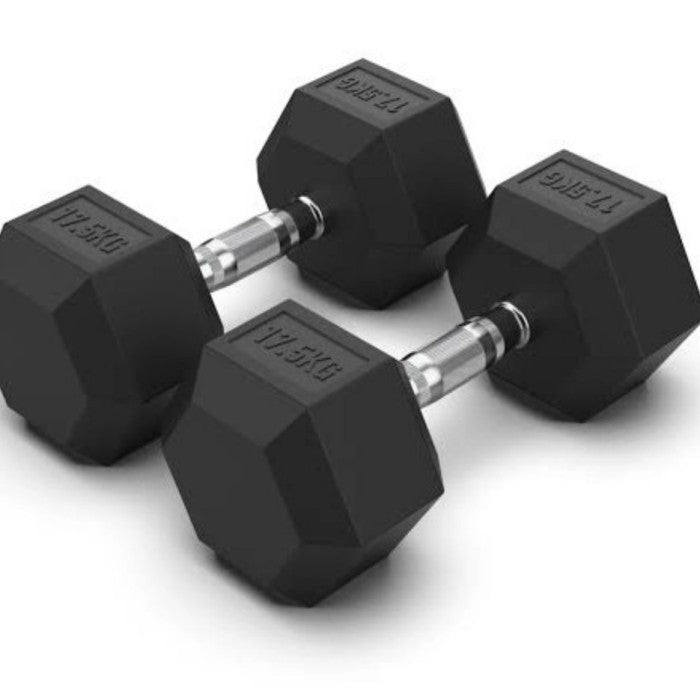 Dumbbell Hexagonal Rubber 2×17,5kg