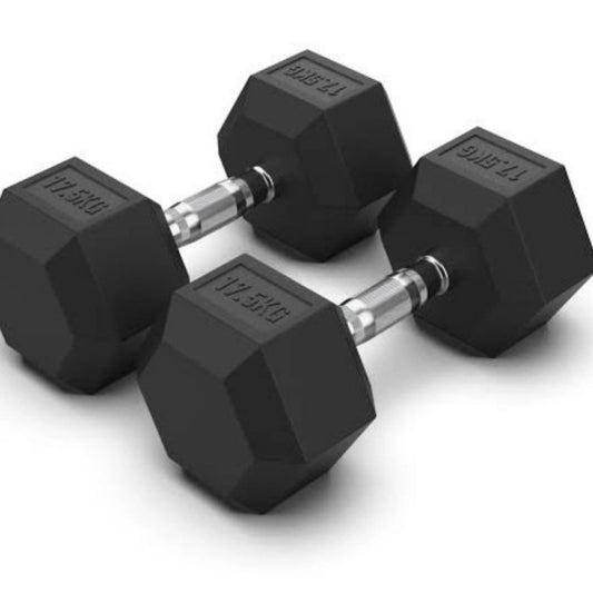 Dumbbell Hexagonal Rubber 2×17,5kg